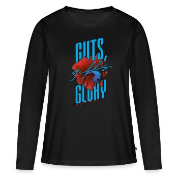 Poisson Betta Betta Guts Gills Glory - T-shirt manches longues Premium bio Femme - noir - Devant - Julia (174cm)