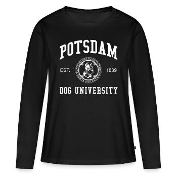 Potsdam Dog University Universität Hochschule Uni - Frauen Premium Bio Langarmshirt - Schwarz - Vorne - Julia (174cm)