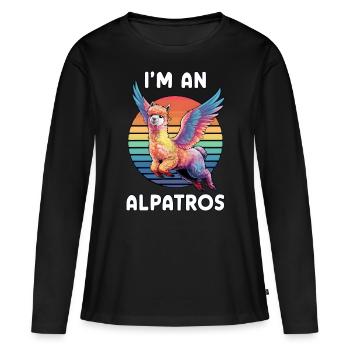 I'm an Alpatros, Funny Winged Alpaca, Colorful - Women's Premium Organic Long Sleeve Shirt - black - Front - Julia (174cm)