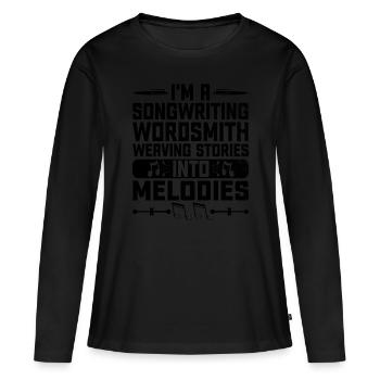 Musicien Auteur-compositeur Chanteur Musicien Musique Musique Pr - T-shirt manches longues Premium bio Femme - noir - Devant - Julia (174cm)