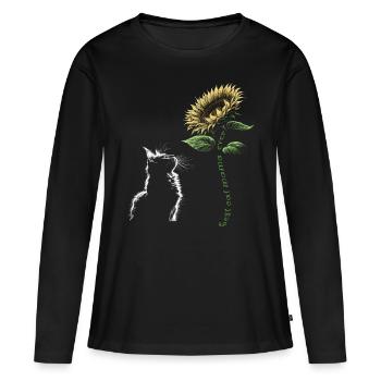 Best Cat Mama Ever - Frauen Premium Bio Langarmshirt - Schwarz - Vorne - Julia (174cm)