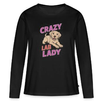 Crazy Lab Lady - Frauen Premium Bio Langarmshirt - Schwarz - Vorne - Julia (174cm)