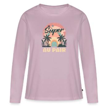 Au Pair Super Au Pair - T-shirt manches longues Premium bio Femme - rose poudré - Devant - Julia (174cm)