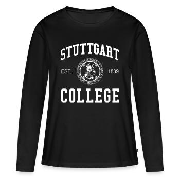 Stuttgart College University University School - T-shirt manches longues Premium bio Femme - noir - Devant - Julia (174cm)