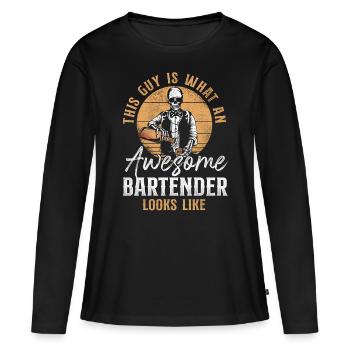 Bartender Mixologist This Is What - Frauen Premium Bio Langarmshirt - Schwarz - Vorne - Julia (174cm)