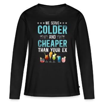 Bartender Mixologist We Serve - Frauen Premium Bio Langarmshirt - Schwarz - Vorne - Julia (174cm)