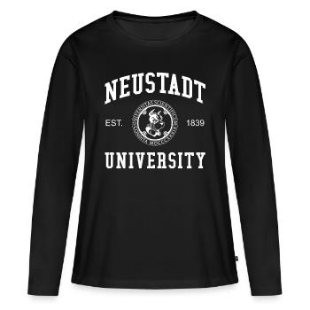 Université Neustadt Universität Hochschule Uni - T-shirt manches longues Premium bio Femme - noir - Devant - Julia (174cm)