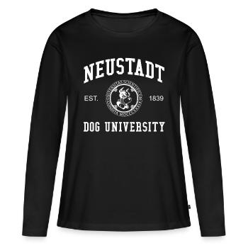 Université canine Neustadt Universität Hochschule Uni - T-shirt manches longues Premium bio Femme - noir - Devant - Julia (174cm)