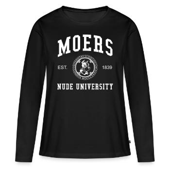 Moers Nude University University College University - T-shirt manches longues Premium bio Femme - noir - Devant - Julia (174cm)