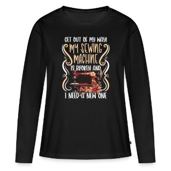 Tailleur Get Out Of My Way Couturière - T-shirt manches longues Premium bio Femme - noir - Devant - Julia (174cm)