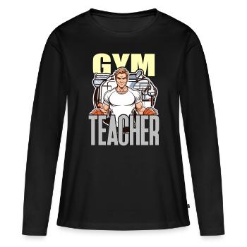 Instructeur d’éducation physique Professeur d’éducation physique Éducateur d’éducation physique Enseignant d’éducation physique - T-shirt manches longues Premium bio Femme - noir - Devant - Julia (174cm)