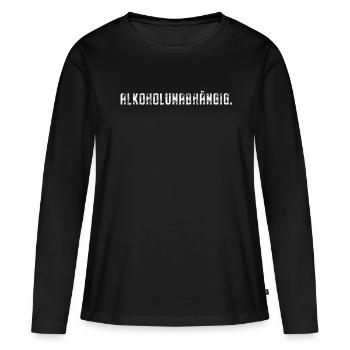 Sans alcool Sobre Straight Edge Sans alcool - T-shirt manches longues Premium bio Femme - noir - Devant - Julia (174cm)