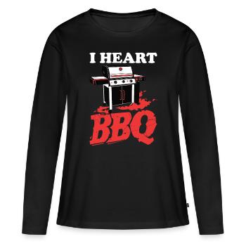 Grillades Barbecue Grillades de fête Barbecue professionnel - T-shirt manches longues Premium bio Femme - noir - Devant - Julia (174cm)
