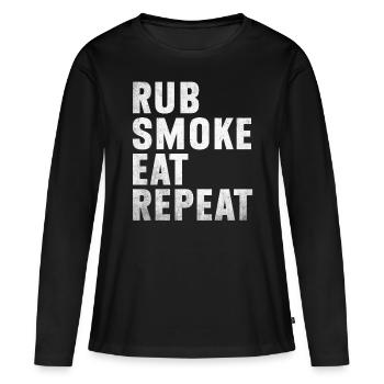 Grillades Barbecue Grillades de fête Barbecue professionnel - T-shirt manches longues Premium bio Femme - noir - Devant - Julia (174cm)