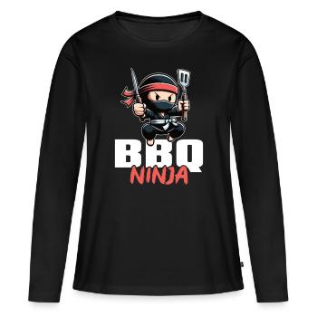 Grillades Barbecue Grillades de fête Barbecue professionnel - T-shirt manches longues Premium bio Femme - noir - Devant - Julia (174cm)