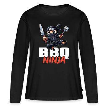 Grillades Barbecue Grillades de fête Barbecue professionnel - T-shirt manches longues Premium bio Femme - noir - Devant - Julia (174cm)