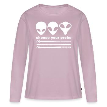 Grey Aliens - Choose your probe - Women's Premium Organic Long Sleeve Shirt - dusky pink - Front - Julia (174cm)