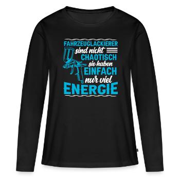 Les peintres de véhicules ne sont pas des peintres chaotiques - T-shirt manches longues Premium bio Femme - noir - Devant - Julia (174cm)