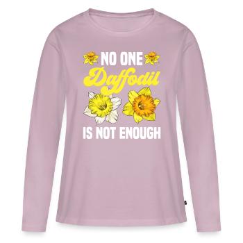 Jonquilles Fleur Jonquille Jonquille - T-shirt manches longues Premium bio Femme - rose poudré - Devant - Julia (174cm)