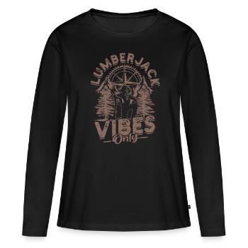 Bûcherons Bûcherons Bûcherons - T-shirt manches longues Premium bio Femme - noir - Devant - Julia (174cm)
