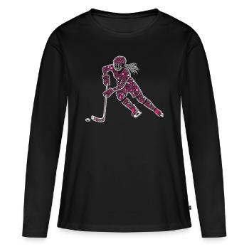 Eishockey Eishockeyspielerin, Frau - Frauen Premium Bio Langarmshirt - Schwarz - Vorne - Julia (174cm)