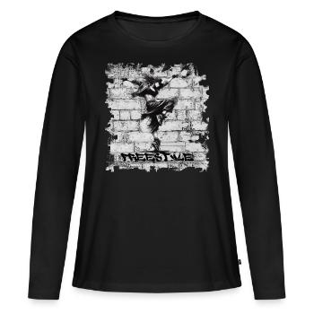 Nage libre - T-shirt manches longues Premium bio Femme - noir - Devant - Julia (174cm)