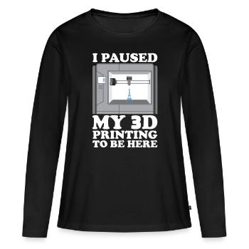 Filament d’imprimante 3D Impression 3D Impression 3D Imprimante 3D - T-shirt manches longues Premium bio Femme - noir - Devant - Julia (174cm)