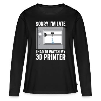 Filament d’imprimante 3D Impression 3D Impression 3D Imprimante 3D - T-shirt manches longues Premium bio Femme - noir - Devant - Julia (174cm)