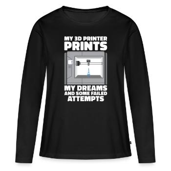 Filament d’imprimante 3D Impression 3D Impression 3D Imprimante 3D - T-shirt manches longues Premium bio Femme - noir - Devant - Julia (174cm)