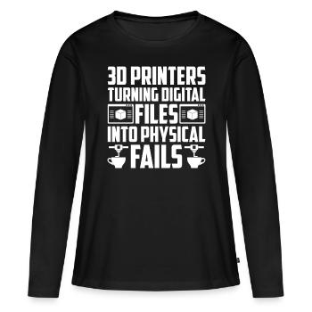 Filament d’imprimante 3D Impression 3D Impression 3D Imprimante 3D - T-shirt manches longues Premium bio Femme - noir - Devant - Julia (174cm)