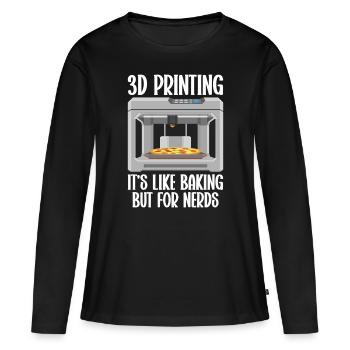 Filament d’imprimante 3D Impression 3D Impression 3D Imprimante 3D - T-shirt manches longues Premium bio Femme - noir - Devant - Julia (174cm)