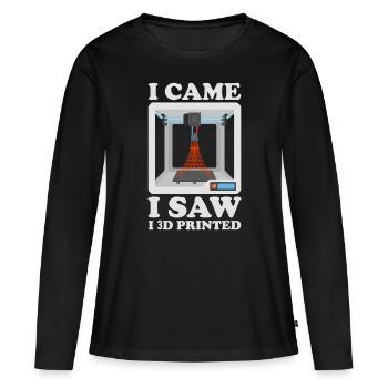 Filament d’imprimante 3D Impression 3D Impression 3D Imprimante 3D - T-shirt manches longues Premium bio Femme - noir - Devant - Julia (174cm)