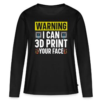 Filament d’imprimante 3D Impression 3D Impression 3D Imprimante 3D - T-shirt manches longues Premium bio Femme - noir - Devant - Julia (174cm)