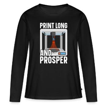 Filament d’imprimante 3D Impression 3D Impression 3D Imprimante 3D - T-shirt manches longues Premium bio Femme - noir - Devant - Julia (174cm)