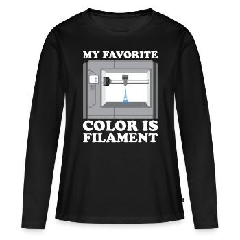 Filament d’imprimante 3D Impression 3D Impression 3D Imprimante 3D - T-shirt manches longues Premium bio Femme - noir - Devant - Julia (174cm)