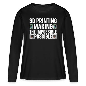 Filament d’imprimante 3D Impression 3D Impression 3D Imprimante 3D - T-shirt manches longues Premium bio Femme - noir - Devant - Julia (174cm)