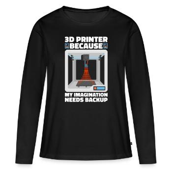 Filament d’imprimante 3D Impression 3D Impression 3D Imprimante 3D - T-shirt manches longues Premium bio Femme - noir - Devant - Julia (174cm)