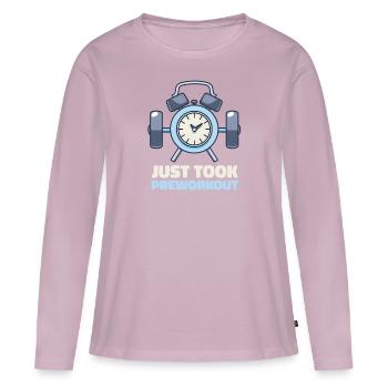 Pre Workout Just Took Preworkout - Women's Premium Organic Long Sleeve Shirt - dusky pink - Front - Julia (174cm)