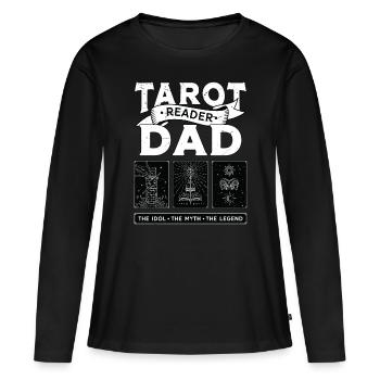 Tarot Lecteur Papa L’Idole Le Mythe Tarot Psychique - T-shirt manches longues Premium bio Femme - noir - Devant - Julia (174cm)
