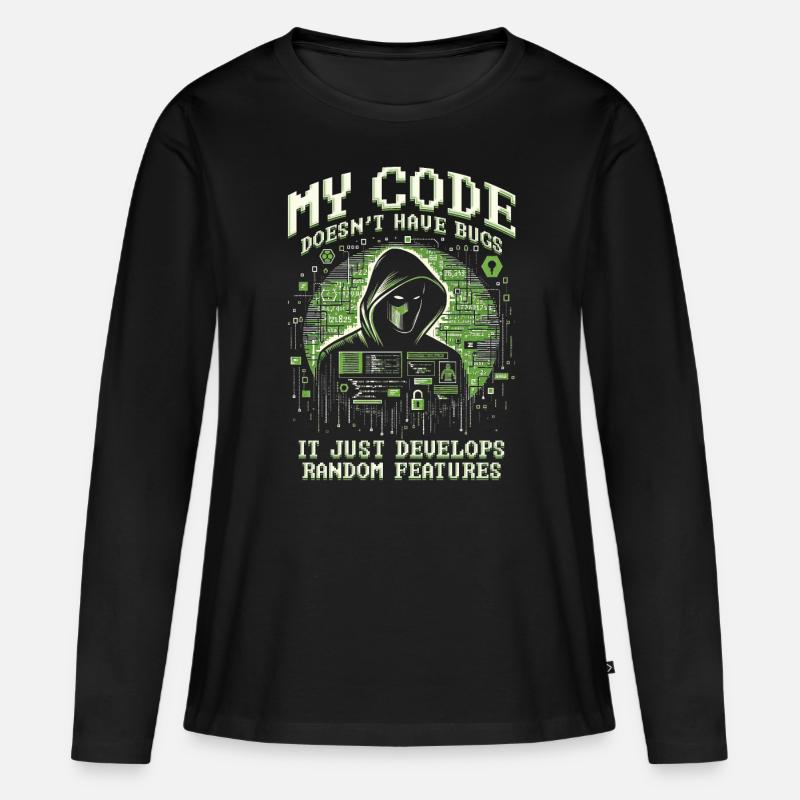 Penetrationstester My code doesn't have bugs - Frauen Premium Bio Langarmshirt - Schwarz