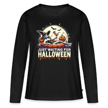 Magische Ferien: Hexe chillt - Frauen Premium Bio Langarmshirt - Schwarz - Vorne - Julia (174cm)