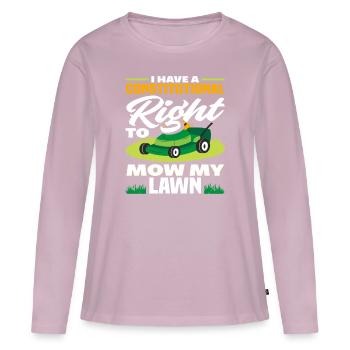 Paysagiste - T-shirt manches longues Premium bio Femme - rose poudré - Devant - Julia (174cm)