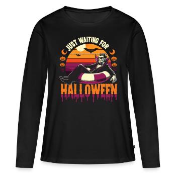 Vampire de vacances attendant Halloween - T-shirt manches longues Premium bio Femme - noir - Devant - Julia (174cm)