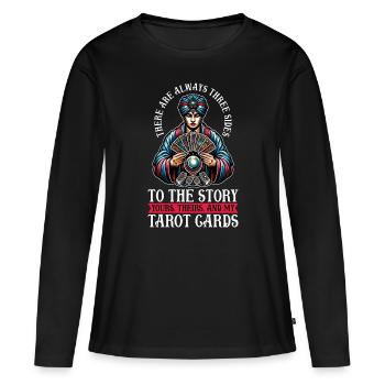 Lecture de tarot, il y a toujours des voyants - T-shirt manches longues Premium bio Femme - noir - Devant - Julia (174cm)