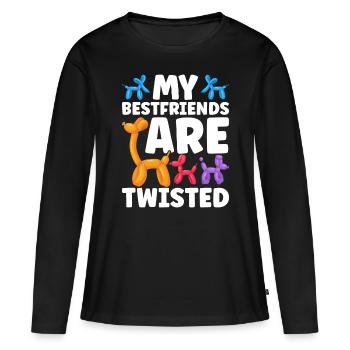Ballon Twister Ballon Artiste Ballon Animaux - T-shirt manches longues Premium bio Femme - noir - Devant - Julia (174cm)