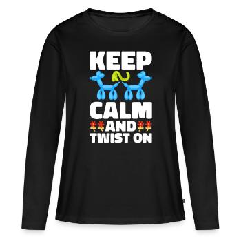 Ballon Twister Ballon Artiste Ballon Animaux - T-shirt manches longues Premium bio Femme - noir - Devant - Julia (174cm)