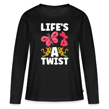 Ballon Twister Ballon Artiste Ballon Animaux - T-shirt manches longues Premium bio Femme - noir - Devant - Julia (174cm)