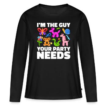 Ballon Twister Ballon Artiste Ballon Animaux - T-shirt manches longues Premium bio Femme - noir - Devant - Julia (174cm)
