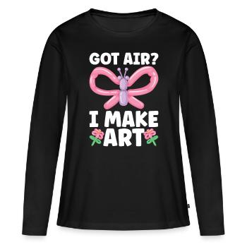 Ballon Twister Ballon Artiste Ballon Animaux - T-shirt manches longues Premium bio Femme - noir - Devant - Julia (174cm)