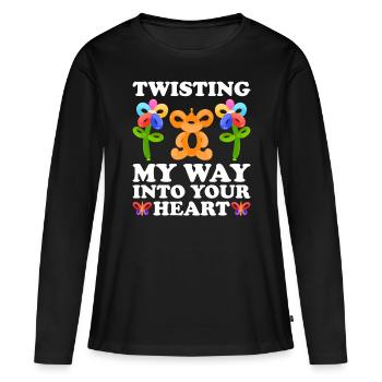 Ballon Twister Ballon Artiste Ballon Animaux - T-shirt manches longues Premium bio Femme - noir - Devant - Julia (174cm)